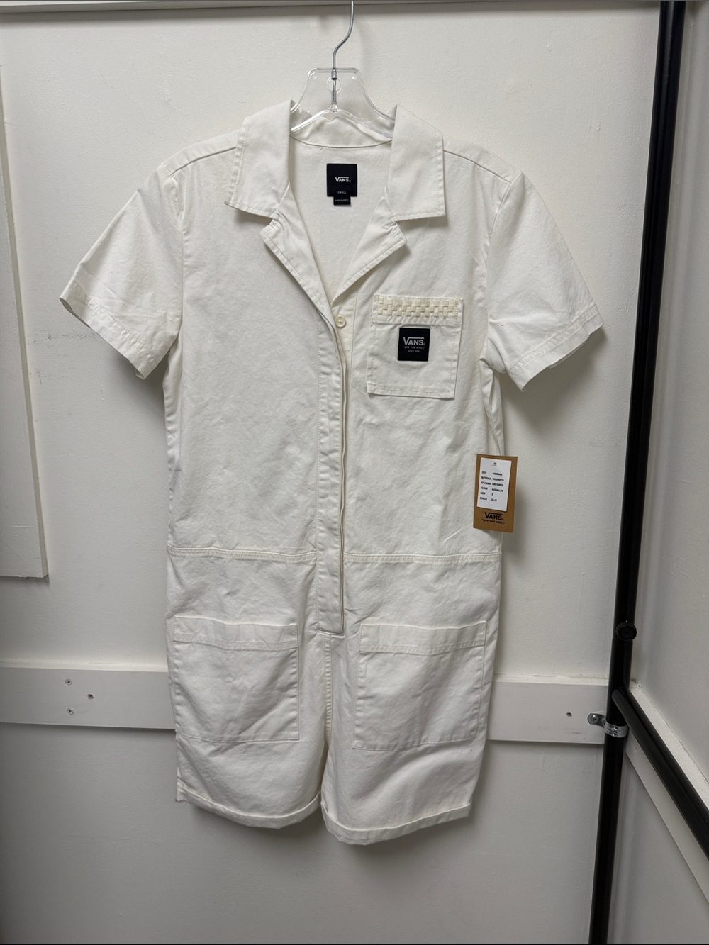 Vans White Short-Sleeve Workwear Romper